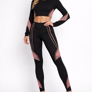 Athleta Black and Pink Leggings Set